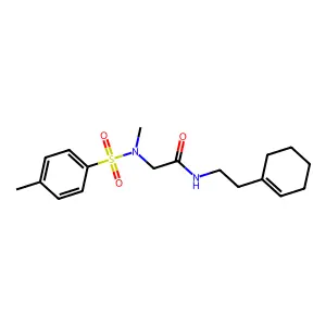 N-[2-(cyclohexen-1-yl)ethyl]-2-[methyl-(4-methylphenyl)sulfonylamino]acetamide structure