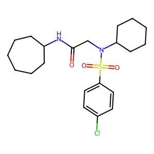 2-[(4-chlorophenyl)sulfonyl-cyclohexylamino]-N-cycloheptylacetamide structure