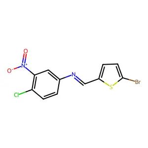 1-(5-bromothiophen-2-yl)-N-(4-chloro-3-nitrophenyl)methanimine structure
