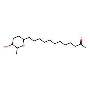 12-((2S,5R,6R)-5-Hydroxy-6-methyl-2-piperidinyl)-2-dodecanone structure