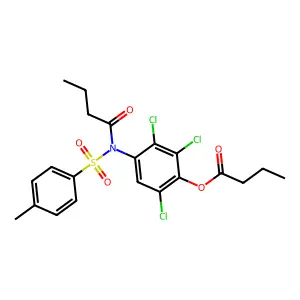 4-[Butanoyl(4-methylbenzene-1-sulfonyl)amino]-2,3,6-trichlorophenyl butanoate structure