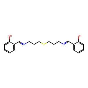 Phenol, 2,2'-(thiobis(3,1-propanediylnitrilomethylidyne))bis- structure