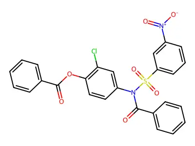 4-[Benzoyl(3-nitrobenzene-1-sulfonyl)amino]-2-chlorophenyl benzoate structure