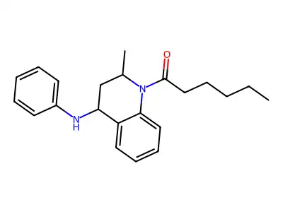 1-(4-anilino-2-methyl-3,4-dihydro-2H-quinolin-1-yl)hexan-1-one structure