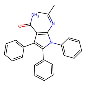 1,4,5-Triphenyl-2-(propan-2-ylideneamino)pyrrole-3-carboxamide structure