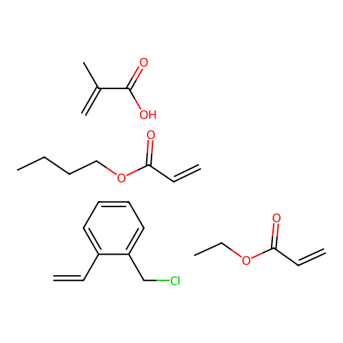 (C9-H9-Cl.C7-H12-O2.C5-H8-O2.C4-H6-O2)x- structure