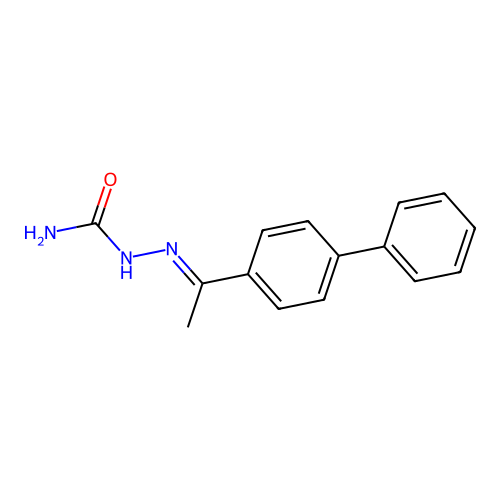 (2E)-2-[1-(biphenyl-4-yl)ethylidene]hydrazinecarboxamide structure