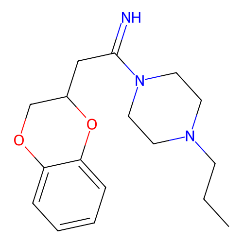 1-Piperazinemethanimine, alpha-[(2,3-dihydro-1,4-benzodioxin-2-yl)methyl]-4-propyl- structure