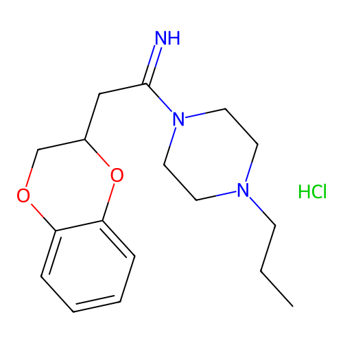 2-(2,3-dihydro-1,4-benzodioxin-2-yl)-1-(4-propyl-1-piperazinyl)ethanimine hydrochloride structure