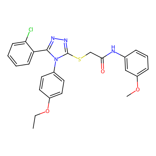 2-{[5-(2-chlorophenyl)-4-(4-ethoxyphenyl)-4H-1,2,4-triazol-3-yl]sulfanyl}-N-(3-methoxyphenyl)acetamide structure