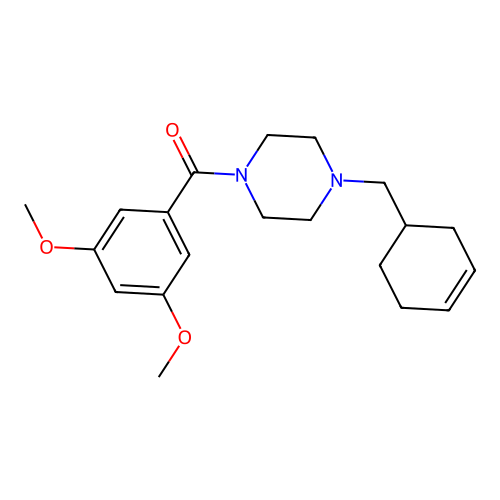 1-(3-Cyclohexen-1-ylmethyl)-4-(3,5-dimethoxybenzoyl)piperazine structure