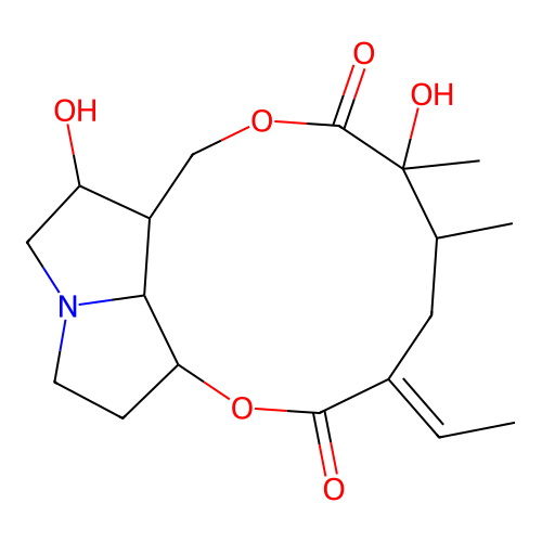 2,12-dihydroxy-1,2-dihydrosenecionan-11,16-dione structure