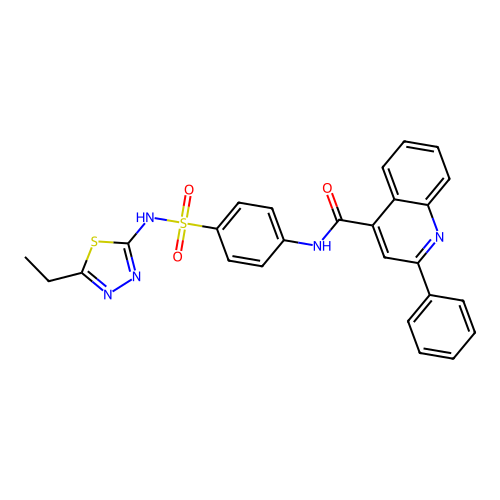 N-(4-(N-(5-ethyl-1,3,4-thiadiazol-2-yl)sulfamoyl)phenyl)-2-phenylquinoline-4-carboxamide structure