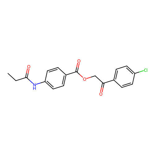2-(4-Chlorophenyl)-2-oxoethyl 4-(propionylamino)benzoate structure