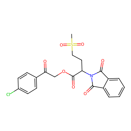 2-(4-chlorophenyl)-2-oxoethyl 2-(1,3-dioxo-1,3-dihydro-2H-isoindol-2-yl)-4-(methylsulfonyl)butanoate structure