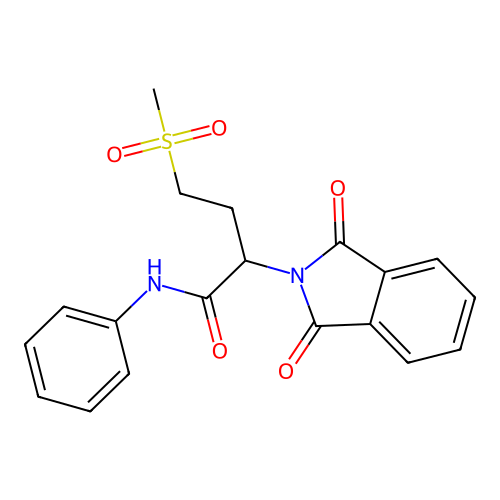 2-(1,3-dioxo-1,3-dihydro-2H-isoindol-2-yl)-4-(methylsulfonyl)-N-phenylbutanamide structure