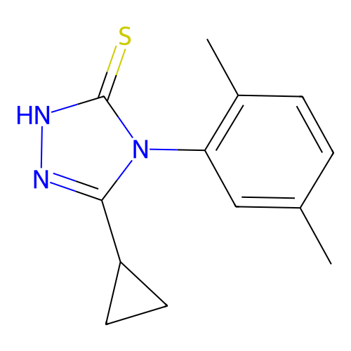 5-cyclopropyl-4-(2,5-dimethylphenyl)-4H-1,2,4-triazole-3-thiol structure