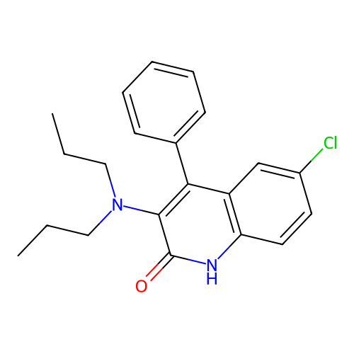 6-chloro-3-(dipropylamino)-4-phenylquinolin-2(1H)-one structure