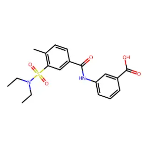 3-[3-(Diethylsulfamoyl)-4-methylbenzamido]benzoic acid structure
