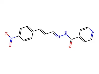 N-[3-(4-nitrophenyl)prop-2-enylideneamino]pyridine-4-carboxamide structure
