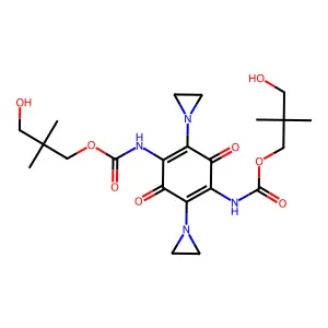 (3-hydroxy-2,2-dimethylpropyl) N-[2,5-bis(aziridin-1-yl)-4-[(3-hydroxy-2,2-dimethylpropoxy)carbonylamino]-3,6-dioxocyclohexa-1,4-dien-1-yl]carbamate structure