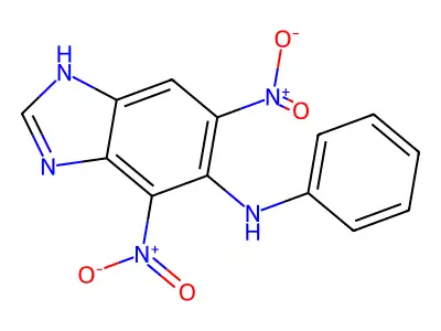 1H-Benzimidazol-5-amine, 4,6-dinitro-N-phenyl- structure