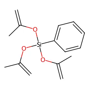 Tris(isopropenyloxy)phenyl silane structure