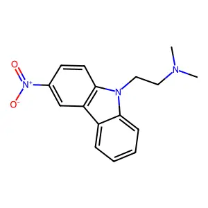N,N-dimethyl-2-(3-nitrocarbazol-9-yl)ethanamine structure