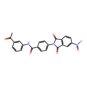 N-(3-acetylphenyl)-4-(5-nitro-1,3-dioxoisoindol-2-yl)benzamide structure