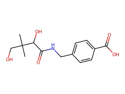 4-[[(2,4-Dihydroxy-3,3-dimethylbutanoyl)amino]methyl]benzoic acid structure