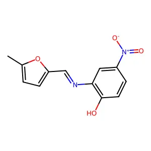 2-[(5-Methylfuran-2-yl)methylideneamino]-4-nitrophenol structure