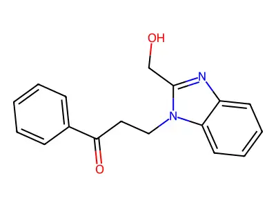 3-[2-(hydroxymethyl)-1H-1,3-benzodiazol-1-yl]-1-phenylpropan-1-one structure