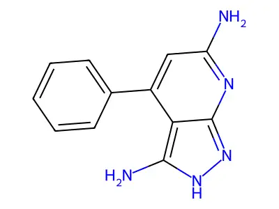 1H-Pyrazolo(3,4-b)pyridin-3,6-diamine, 4-phenyl- structure