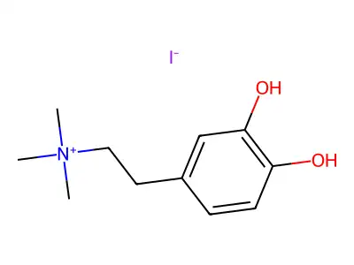 3,4-Dihydroxy-N,N,N-trimethylbenzeneethanaminium iodide structure