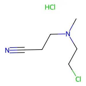Propanenitrile, 3-((2-chloroethyl)methylamino)-, monohydrochloride structure
