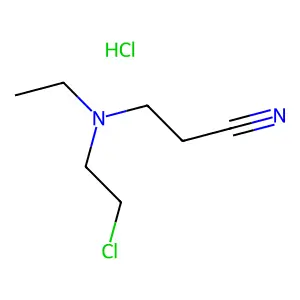 Propanenitrile, 3-((2-chloroethyl)ethylamino)-, monohydrochloride structure