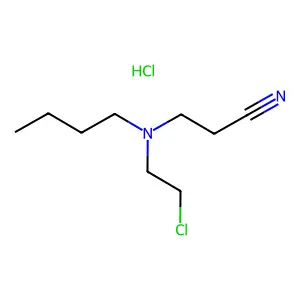 Propanenitrile, 3-(butyl(2-chloroethyl)amino)-, monohydrochloride structure