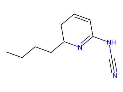 (Z)-(6-butyl-5,6-dihydro-1H-pyridin-2-ylidene)-cyanamide structure