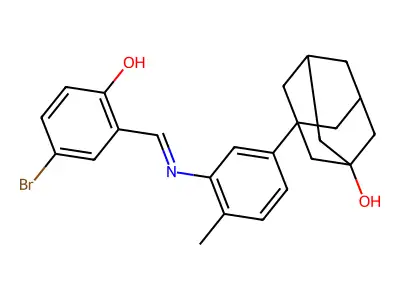 3-[3-[(5-Bromo-2-hydroxyphenyl)methylideneamino]-4-methylphenyl]adamantan-1-ol structure