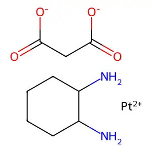 Platinum(II) 1,2-diaminocyclohexane malonate structure