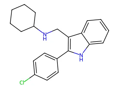 1H-Indole-3-methanamine, 2-(4-chlorophenyl)-N-cyclohexyl- structure