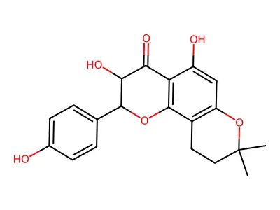 3,5-dihydroxy-2-(4-hydroxyphenyl)-8,8-dimethyl-2,3,9,10-tetrahydropyrano[2,3-h]chromen-4-one structure