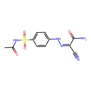 2-{2-[4-(Acetylsulfamoyl)phenyl]hydrazinylidene}-2-cyanoacetamide structure