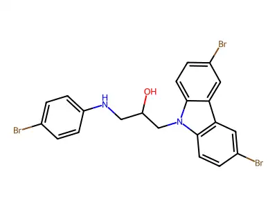 1-(4-Bromoanilino)-3-(3,6-dibromocarbazol-9-yl)propan-2-ol structure