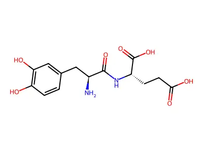 L-Glutamic acid, N-(3-hydroxy-L-tyrosyl)-, hydrate (2:1) structure