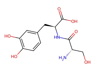 L-Tyrosine, 3-hydroxy-N-L-seryl-, hydrate (2:1) structure