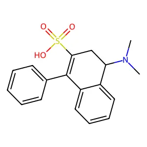 4-(Dimethylamino)-1-phenyl-3,4-dihydronaphthalene-2-sulfonic acid structure