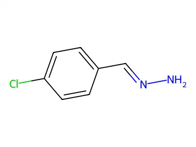 Benzaldehyde, 4-chloro-, hydrazone structure