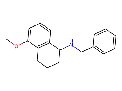 1,2,3,4-Tetrahydro-5-methoxy-N-(phenylmethyl)-1-naphthalenamine structure