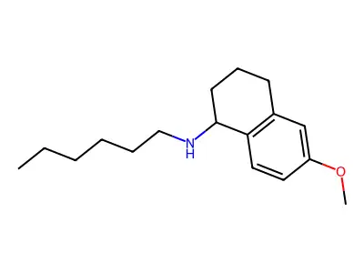N-Hexyl-1,2,3,4-tetrahydro-6-methoxy-1-naphthalenamine structure